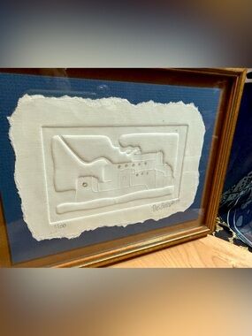 Vintage 1988 Artist Signed Native American Adobe Cast Paper Art